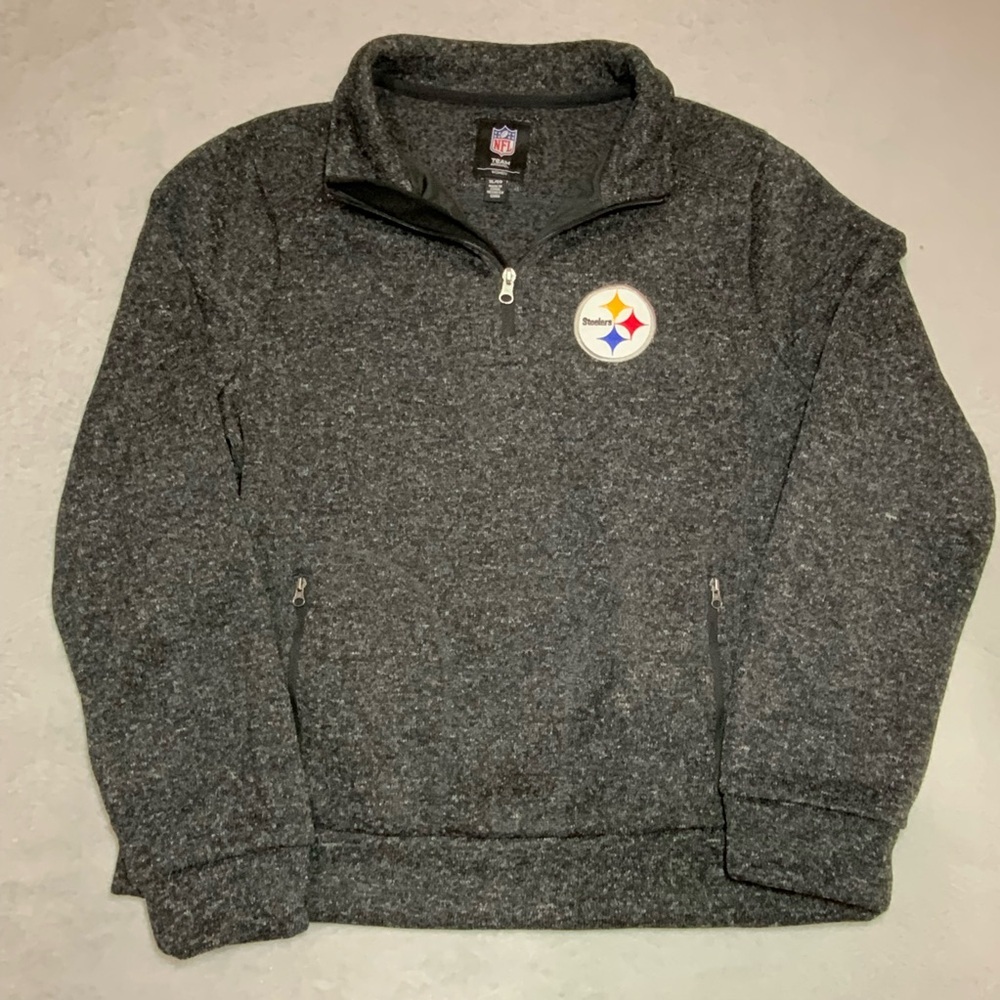 Steelers G-III Womens XL Sweater Fleece Quarter Zip Pullover - Picture 2 of 8